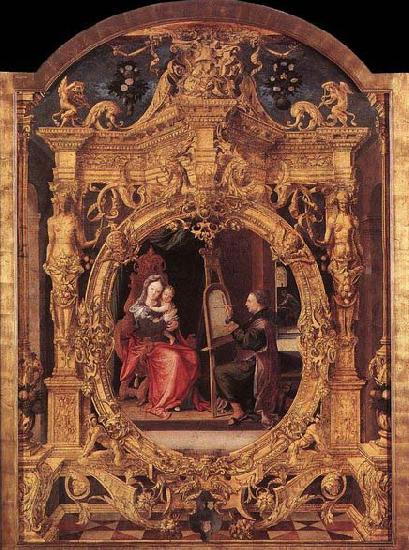 BLONDEEL, Lanceloot St Luke Painting the Virgin's Portrait France oil painting art
